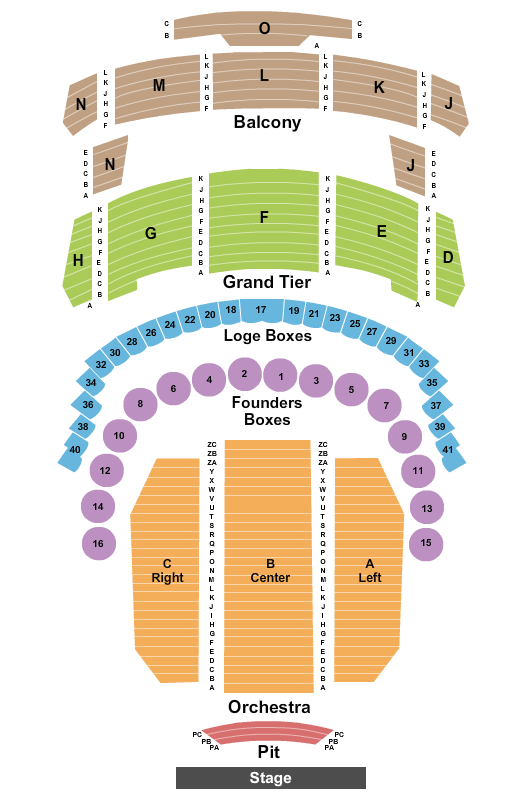 Brown Theater The Nutcracker Seating Chart